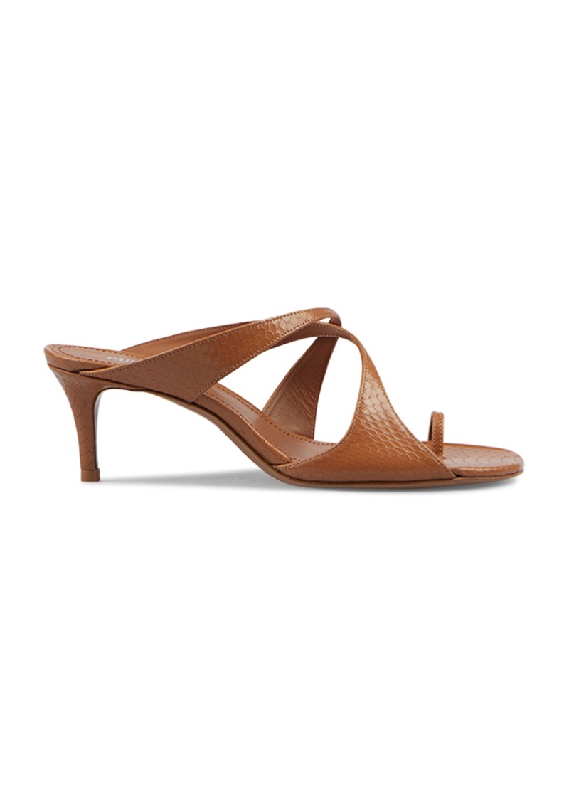 Paris Texas - Liza Snake-Effect Leather Sandals - Tan - IT 36 - Moda Operandi