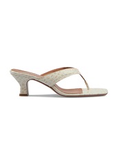 Paris Texas - Portofino Croc-Embossed Leather Thong Mules - White - IT 38 - Moda Operandi