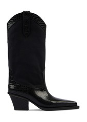Paris Texas - Rosario Leather-Trimmed Canvas Western Boots - Brown - IT 37 - Moda Operandi