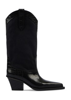 Paris Texas - Rosario Leather-Trimmed Canvas Western Boots - Black - IT 39 - Moda Operandi