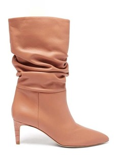 Paris Texas - Slouchy Leather Boots - Womens - Dark Pink