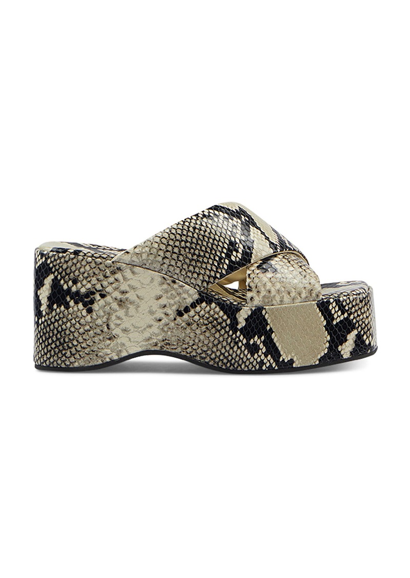 Paris Texas - Vicky Snake-Effect Leather Platform Sandals - Animal - IT 40 - Moda Operandi