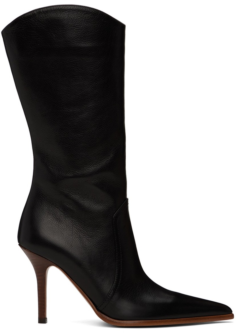 Paris Texas Black Ashley Mid-Calf Boots