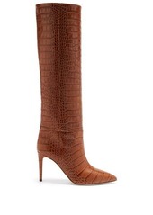 Paris Texas Crocodile-effect leather knee-high boots