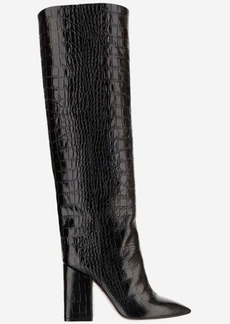 PARIS TEXAS LEATHER BOOT WITH CROC PRINT