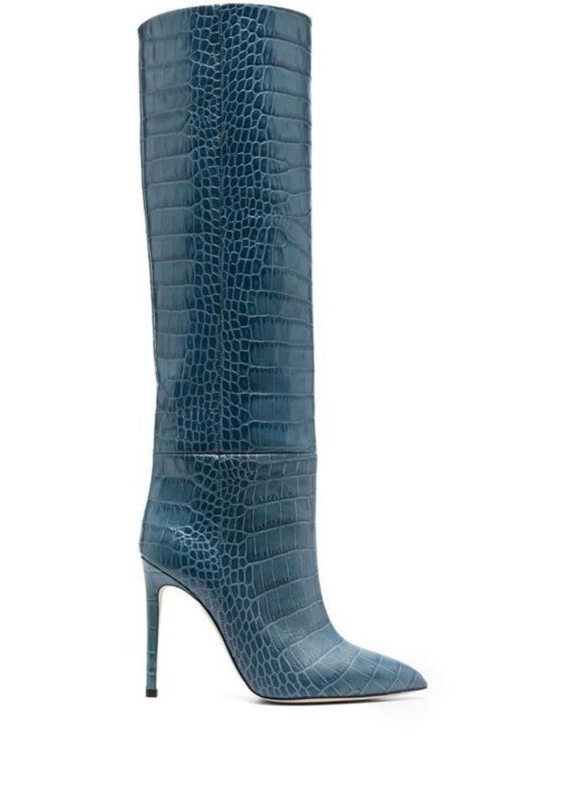 PARIS TEXAS Leather crocodile-embossed boots