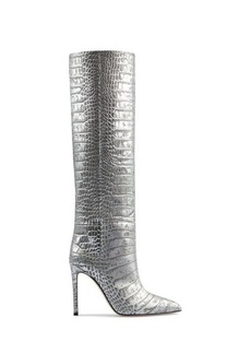 PARIS TEXAS Metallic Leather Boots with Crocodile Print