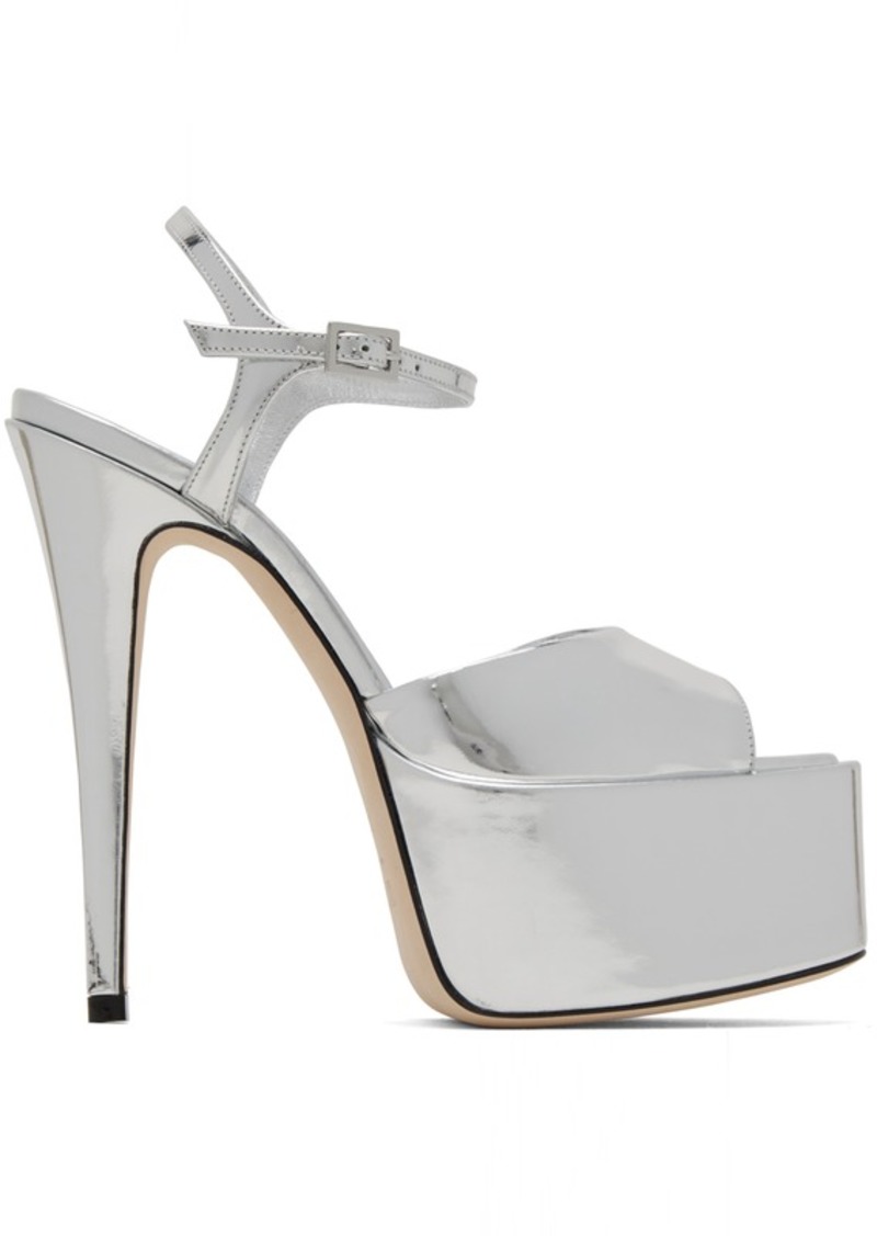 Paris Texas Silver Pamela Heeled Sandals