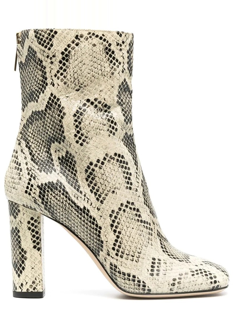 Paris Texas python-effect 100mm ankle boots