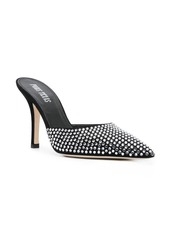 Paris Texas rhinestone 100mm leather mules