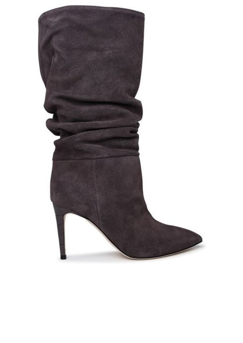 Paris Texas Slouchy 85 grey suede boots