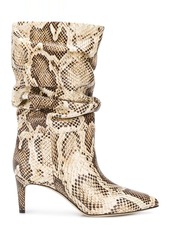 Paris Texas snake-effect 65mm ankle boots