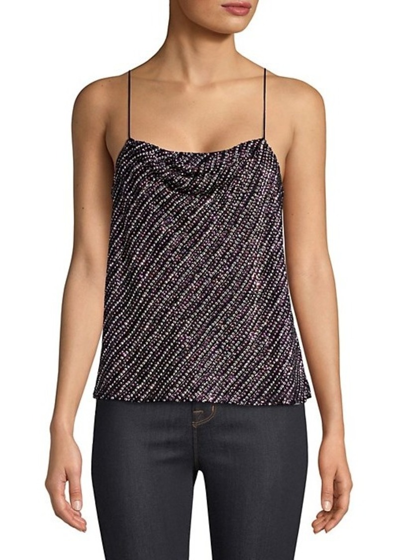 Beaded & Sequined Cowlneck Camisole