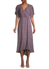 Parker Calinda Pebble Dot-Print High-Low Dress