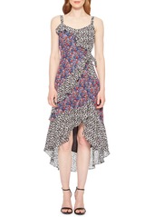 Parker Kathy Print Ruffle High/Low Dress in Multi Ditsy at Nordstrom