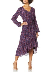 Parker Women's Elizabeth Long Sleeve Smocked Waist Midi Dress