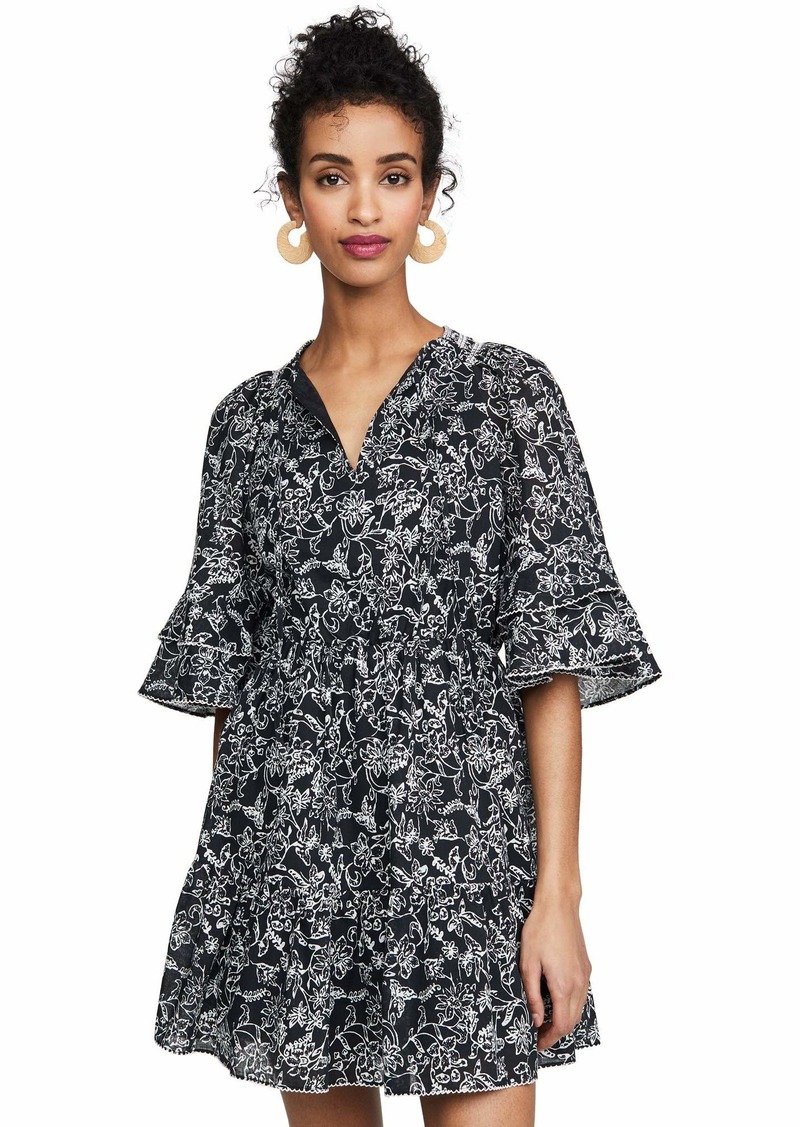 Parker Women's 3/4 Tiered Sleeve Lindsay Dress  M