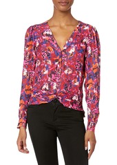 Parker Women's Long Sleeve Blouse with Button Front Details and Twisting at The Waist  S