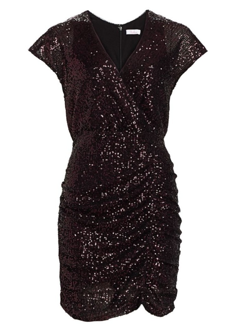 sequin faux wrap dress