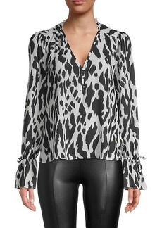 Parker Printed Flare-Sleeve Blouse