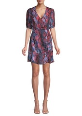 Parker Soliana Snakeskin Print Ruched Dress