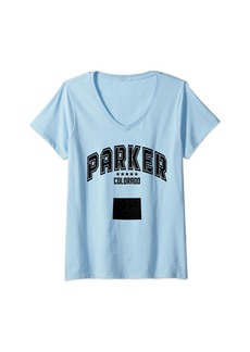 Womens Parker Colorado CO Athletic Men Women V-Neck T-Shirt
