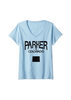 Womens Parker Colorado CO Throwback Men Women Souvenir V-Neck T-Shirt