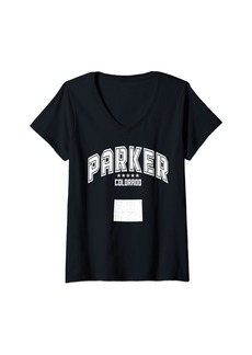 Womens Retro Parker Colorado CO Throwback Men Women V-Neck T-Shirt