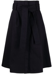 P.A.R.O.S.H. belted A-line midi skirt