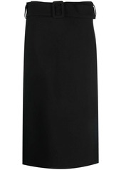 P.A.R.O.S.H. belted straight midi skirt