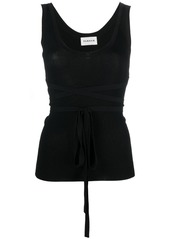 P.A.R.O.S.H. belted-waist ribbed top