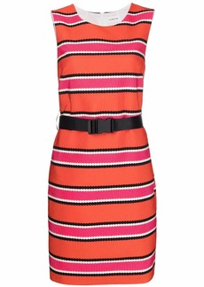 P.A.R.O.S.H. belted-waist striped dress