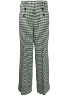 P.A.R.O.S.H. checked wide-leg trousers