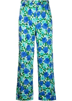 P.A.R.O.S.H. cropped floral-print trousers