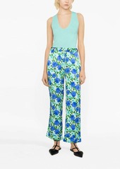 P.A.R.O.S.H. cropped floral-print trousers