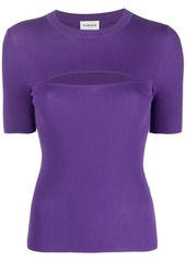 P.A.R.O.S.H. cut-out fine-ribbed top