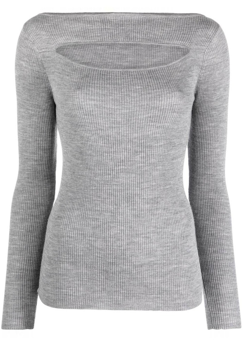 P.A.R.O.S.H. cut-out ribbed wool jumper