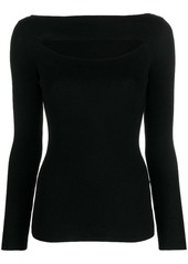 P.A.R.O.S.H. cut-out ribbed wool jumper