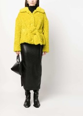 P.A.R.O.S.H. faux-shearling long-sleeve belted jacket