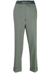 P.A.R.O.S.H. fine-check tapered cropped trousers