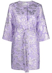 P.A.R.O.S.H. floral-brocade belted coat