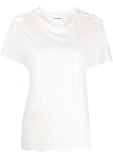 P.A.R.O.S.H. floral lace-appliqué short-sleeve T-shirt
