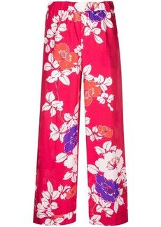 P.A.R.O.S.H. floral-print cropped silk trousers