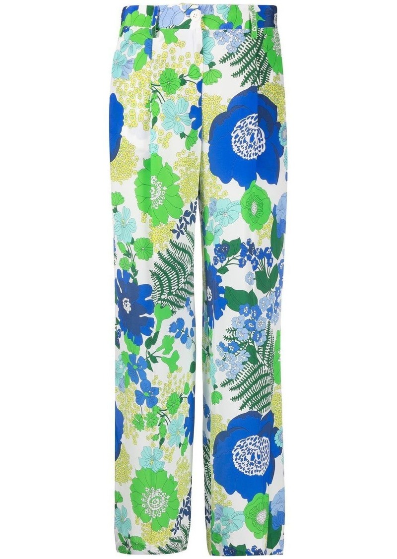 P.A.R.O.S.H. floral-print flared trousers