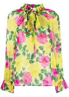 P.A.R.O.S.H. floral-print silk blouse