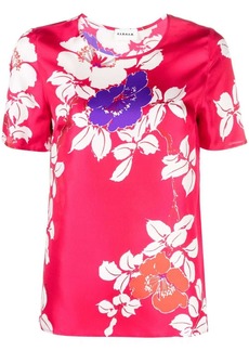 P.A.R.O.S.H. floral-print silk T-shirt