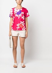 P.A.R.O.S.H. floral-print silk T-shirt