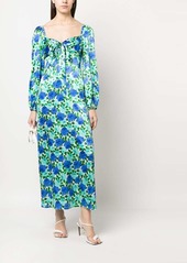 P.A.R.O.S.H. floral-print sweetheart neck dress