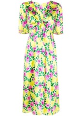P.A.R.O.S.H. floral-print V-neck midi dress