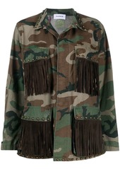 P.A.R.O.S.H. fringed camouflage-print military jacket